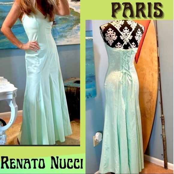 🍈Renato Nucci Paris, Stunning Corseted Back Maxi Dress,Amazing Full Bottom, 6 - Picture 1 of 16